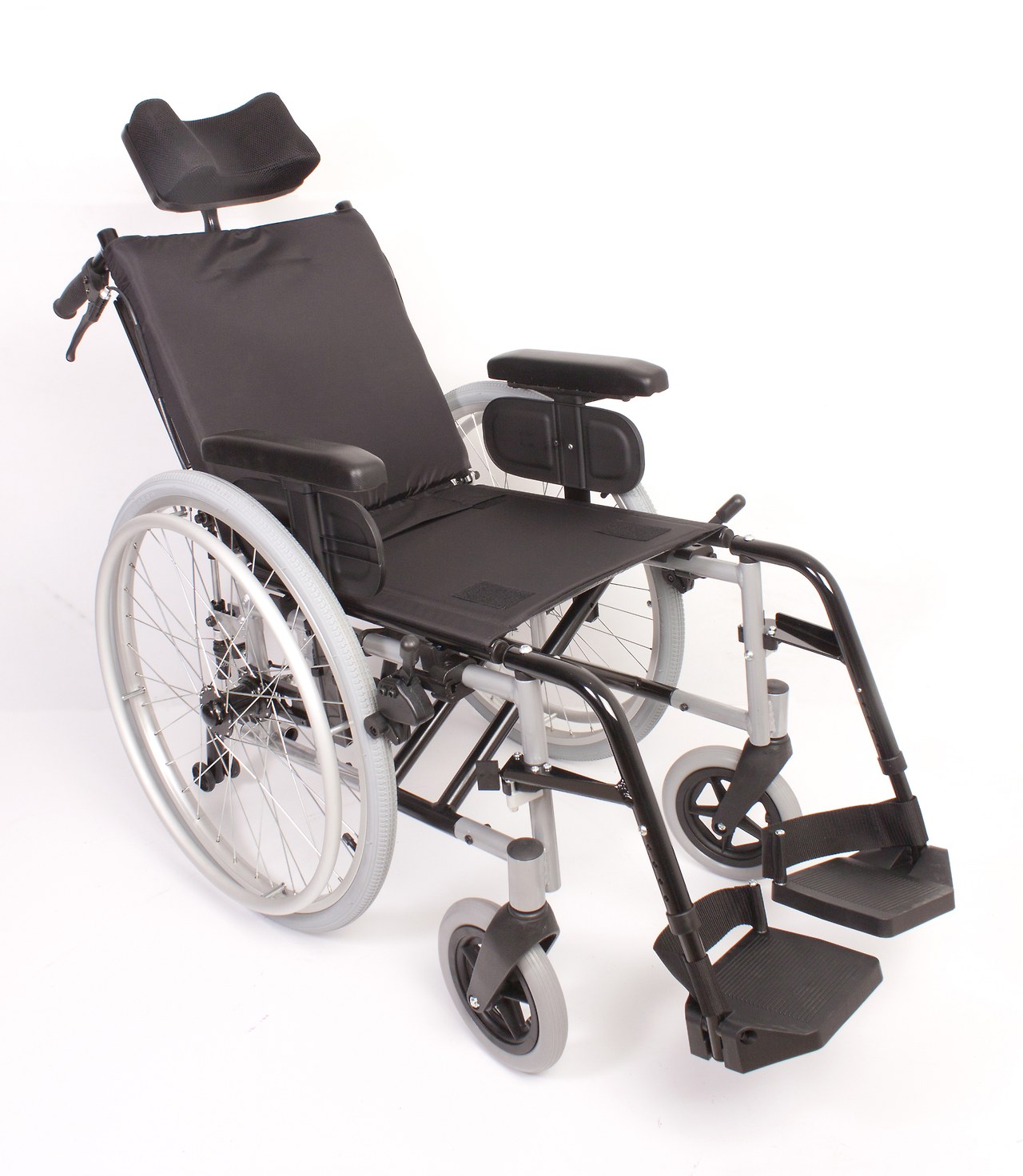 Silla de ruedas plegado lateral Hummel con respaldo reclinable